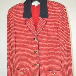 (BEAUTIFUL) ST. JOHN COLLECTION RED & BLACK & GOLD SIZE 4